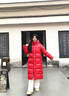 QYGY500g鵝絨加厚2025東北旅游黑金長(cháng)款過(guò)膝羽絨服男女款防寒零下40度 紅色 L (526克絨) 曬單實(shí)拍圖