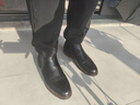 百麗男鞋牛皮商務(wù)英倫切爾西煙筒靴A0927DD2 黑絨里 44 曬單實(shí)拍圖