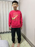 NIKE3BRAND 耐克男女童紅色拜年服2件套冬季兒童加絨保暖套裝 曬單實(shí)拍圖