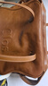 CLOSPamperly波士頓包大號植鞣頭層牛皮單肩手提公文包 焦糖棕 大包 曬單實(shí)拍圖