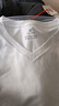 布先生明星同款長(cháng)袖T恤男士小白T內搭 長(cháng)袖標準T-V領(lǐng)-皓月白 XL(180) 曬單實(shí)拍圖
