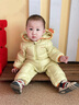 英氏（YEEHOO）嬰兒連體羽絨服連帽秋冬納米抗菌輕薄寶寶連體衣冬季超韌絨外出服 星際黃帽哈 80 cm （建議9-18個(gè)月） 曬單實(shí)拍圖