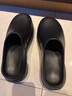 微光里增高勃肯廚師鞋男防滑防水皮鞋平替休閑男女包頭拖鞋一腳蹬穆勒鞋 黑色 側開(kāi)孔 44 -45[適合43-44穿] 曬單實(shí)拍圖