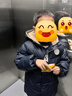 匡威（Converse）兒童裝25年柔軟舒適面包服保暖上衣男女童短款加厚連帽羽絨服 藏青藍 140 充絨量約143g 【建議身高128-140cm】 曬單實(shí)拍圖