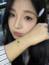 周大金 CHOW TAI KING黃金999足金四葉草手鏈女生輕奢孔雀石手飾情人節生日禮物送女友 手鏈【刻字拍/可選款】 曬單實(shí)拍圖