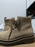 馬登馬丁靴男鞋復古休閑軟皮高幫英倫靴中幫反絨真皮沙漠工裝靴子 沙棕色 【男士百搭馬丁靴/男靴/馬丁鞋/登山靴/男款】 41 (255mm) 曬單實(shí)拍圖