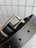 鵬境針扣皮帶男士腰帶年輕人港風(fēng)潮流ins簡(jiǎn)約牛仔褲男女通用百搭褲帶 復古針扣高級黑【長(cháng)110*3.3cm】 曬單實(shí)拍圖