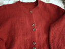 2025早秋小香風(fēng)蝴蝶金扣毛衣女慵洋氣懶風(fēng)長(cháng)袖純色百搭針織衫上衣 3114紅色 M  【建議96斤-110斤】 曬單實(shí)拍圖