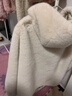 香影【貓貓絨】米白連帽毛絨外套女2025冬季新款拉鏈毛毛仿生皮草 米色 L 曬單實(shí)拍圖