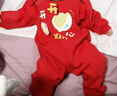 巴拉巴拉嬰兒連體衣新生兒哈衣爬服寶寶衣服2025新年季拜年服209125120203 曬單實(shí)拍圖