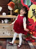 LUSON小O寶童裝 寶寶新年紅色蓬蓬裙女2026女童過(guò)年絲絨拜年背心公主裙 曬單實(shí)拍圖