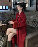 創(chuàng  )意女郎;CREATIVITY-GIRL紅色雙面羊毛呢大衣女2024新款高端狐貍毛袖口結婚氣質(zhì)小個(gè)子外套 紅色 【長(cháng)款-袖子可拆卸】 L 適合136-150斤 曬單實(shí)拍圖