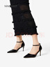 NINE WEST/玖熙高跟涼鞋女細跟尖頭法式小羊皮高跟鞋 NK501037KK 黑色34 曬單實(shí)拍圖