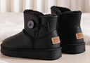 回力（Warrior）官方雪地靴冬季女鞋東北棉鞋女士短靴子一腳蹬保暖面包鞋 黑色38 曬單實(shí)拍圖