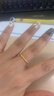 老廟黃金戒指足金素圈戒指卷草紋紫荊花女戒對戒送女友老婆節日禮物 13號【約2.7g】 曬單實(shí)拍圖