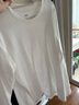優(yōu)衣庫男裝女裝柔軟圓領(lǐng)T恤/休閑長(cháng)袖上衣25秋冬新款479783 00 白色 L 曬單實(shí)拍圖
