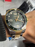 浪琴（LONGINES）康卡斯瑞士男表藍色灰色潛水L37824966日歷機械300米防水 L3.781.3.06.7陶瓷黃金綠盤(pán)41MM 曬單實(shí)拍圖