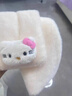 Hello Kitty短款圍巾女冬季日系可愛(ài)卡通kt貓毛絨交叉保暖百搭學(xué)生小圍脖韓版 白色 曬單實(shí)拍圖