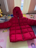 G.duck小黃鴨男童棉服長(cháng)款加厚2025新款兒童棉衣寶寶棉襖連帽防寒衣 紅色 90 cm 曬單實(shí)拍圖