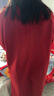 KMZOE紅色雙面羊絨大衣女秋冬高級感2024新款小個(gè)子寬松中長(cháng)款毛呢外套 酒紅色（禮盒包裝+JD送貨上門(mén)） S 適合106-120斤 曬單實(shí)拍圖