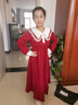 G.duck女童公主裙秋冬2024新款洋氣12歲兒童長(cháng)袖裙子秋季女孩紅色連衣裙 Q03酒紅色加絨 150 cm適合身高140-150cm9-10歲 曬單實(shí)拍圖