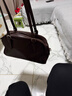 裘真新年禮物 植鞣頭層羊皮悠悠保齡球包女復古休閑大容量手提單肩包 咖啡色肩帶款-羊皮 曬單實(shí)拍圖
