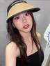 DOMKHG遮陽(yáng)帽防曬帽女空頂防曬防紫外線(xiàn)夏季戶(hù)外大帽檐沙灘草帽騎車(chē)防曬 暖卡其 曬單實(shí)拍圖