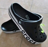 卡駱馳（CROCS）貝雅卡駱班洞洞鞋|205089 黑色/白色-066   41 /42(260mm)   曬單實(shí)拍圖