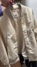 馬登工裝美式復古L2B飛行員夾克男寬松棒球服外套春秋薄款男士上衣 象牙白 L 曬單實(shí)拍圖