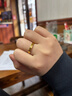中國黃金（CHINA GOLD）黃金戒指光面鉆紋素圈戒指情侶對戒金戒指生日禮物女 16號圈/約1.4g 曬單實(shí)拍圖