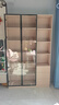 序銳實(shí)木書(shū)柜組合輕奢玻璃門(mén)書(shū)架落地簡(jiǎn)約現代客廳儲物柜 【奶咖色】120*32兩門(mén)三抽 【加厚背板款】1.6cm全厚背板 曬單實(shí)拍圖