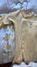 貝瑞加（Babyprints）嬰兒連體衣2件裝男女寶寶純棉衣服柔軟爬服家居內衣四季哈衣 黃66 曬單實(shí)拍圖