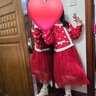 Hello Kitty女童秋冬季毛衣裙子喜慶氛圍中大童裝保暖連衣裙拜年服 曬單實(shí)拍圖