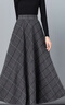 皮爾卡丹高檔品牌女裝2022秋冬毛呢格子半身裙女百搭高腰A字裙中長(cháng)款加厚顯瘦長(cháng)裙 黑白紋格 2XL 曬單實(shí)拍圖