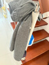香影【加絨抗起球】直筒闊腿褲女高腰2025秋冬新款長(cháng)褲寬松糯米褲 米色 S 曬單實(shí)拍圖