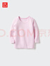 優(yōu)衣庫嬰幼兒寶寶HEATTECH棉混紡圓領(lǐng)T恤/長(cháng)袖保暖衣秋衣478444 01 乳白色 80 曬單實(shí)拍圖