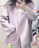 UR2026春季新款女裝氣質(zhì)多巴胺圍巾式流蘇外套UWG150167 粉紫 S 曬單實(shí)拍圖