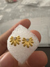 萊紳通靈（Leysen1855）黃金鉆石花朵耳釘女士 盛世繁花系列 新年禮物送女友 足金鉆石耳釘-約1.45克 曬單實(shí)拍圖