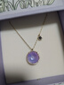 XUPING旭平首飾仿水晶時(shí)尚百搭圓餅項鏈女生送送新年禮物X001124750 6號色-紫色 約40+5cm 曬單實(shí)拍圖