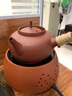 棉小城潮汕工夫茶爐電陶爐煮茶器 紫砂提梁壺紅泥燒水壺潮州薄胎砂銚壺 雅士電陶爐+紅泥圓宮燈砂銚壺 曬單實(shí)拍圖