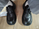 奧古獅登（Agsdon）樂(lè )福鞋女春季厚底英倫風(fēng)百搭小皮鞋粗跟一腳蹬單鞋 523139 黑 38 曬單實(shí)拍圖