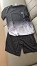 JEEP SPIRIT吉普套裝男夏季T恤短褲兩件套休閑大碼運動(dòng)男裝 黑灰 XL 曬單實(shí)拍圖