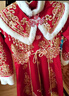 唄當猴漢服女童連衣裙冬裝加絨兒童過(guò)年衣服大童中國風(fēng)唐裝小女孩拜年服 紅色加云肩 加絨 140 cm 尺碼偏瘦請拍大一碼 曬單實(shí)拍圖
