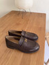 意爾康女鞋2026春季新款羊皮樂(lè )福鞋女英倫風(fēng)一腳蹬通勤粗跟圓頭小皮鞋 棕色 37 曬單實(shí)拍圖