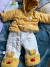 優(yōu)奇嬰兒衣服男女寶寶秋冬連帽夾棉套裝嬰幼兒深秋保暖外出分體兩件套 曬單實(shí)拍圖