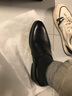老爺車(chē)皮鞋男牛皮男士皮鞋秋冬加絨軟底商務(wù)正裝高檔皮鞋增高休閑爸爸鞋 FLL3256黑色【平跟單鞋款】 42 (260mm) 標準碼 曬單實(shí)拍圖