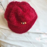 中老年人帽子女護耳貝雷帽秋冬時(shí)尚保暖媽媽帽加絨加厚針織毛線(xiàn)帽 紅色【一個(gè)裝】 曬單實(shí)拍圖