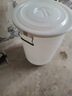 法歐諾牛筋大水桶塑料桶加厚大容量家用帶蓋圓桶儲水桶釀酒發(fā)酵桶叉車(chē)桶 100L白色帶蓋 曬單實(shí)拍圖