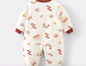 優(yōu)奇嬰兒衣服男女寶寶秋冬保暖連體衣嬰幼兒百天拜年喜慶周歲禮服哈衣 曬單實(shí)拍圖