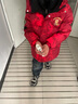 ASK JUNIOR男童羽絨服兒童冬加厚保暖拜年服中大童紅色新年連帽外套 曬單實(shí)拍圖